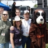 Murph's son Eric and Murph (back row) and Mark & Jerry with Becky Towne and "The Hound" from 97.5 FM ~ Photo courtesy of Don "Turk' Schnars